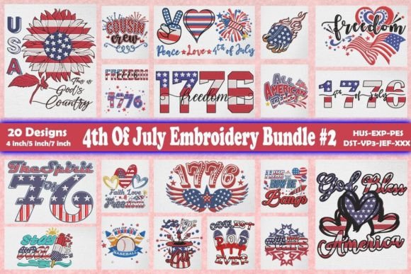4th of July Embroidery Bundle 2
