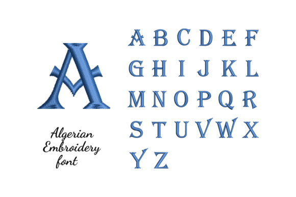 Algerian Embroidery Font Bundle