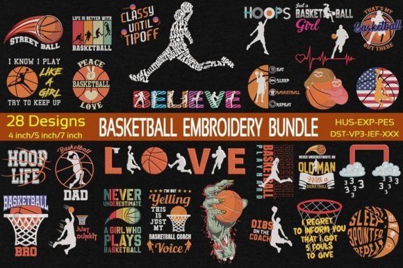 Basketball Embroidery Bundle