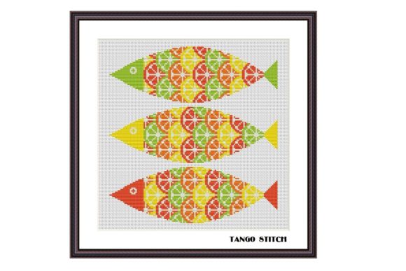 Citrus Fish Easy Embroidery Ornaments