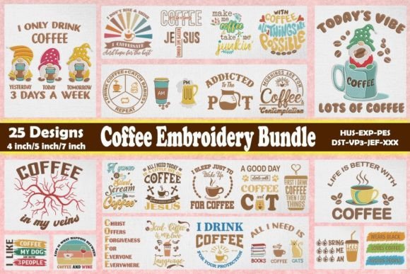 Coffee Embroidery Bundle