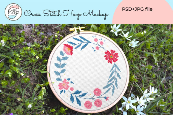 Cross Stitch Hoop Mockup Embroidery Hoop