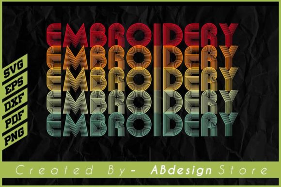 Embroidery T Shirt Design Retro