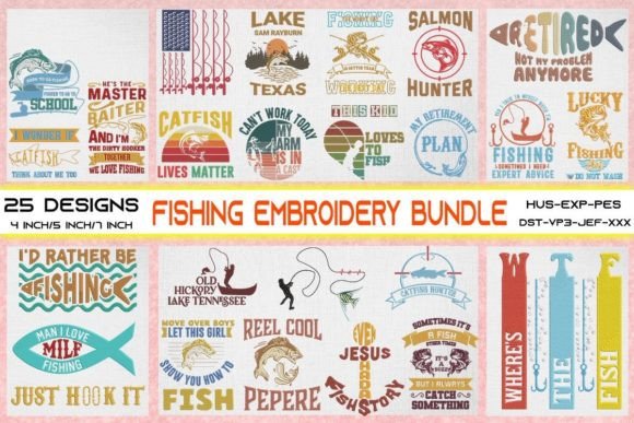 Fishing Embroidery Bundle