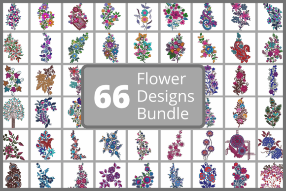 Flower Embroidery Designs Bundle