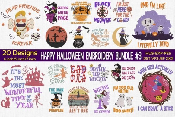 Happy Halloween Embroidery Bundle 3