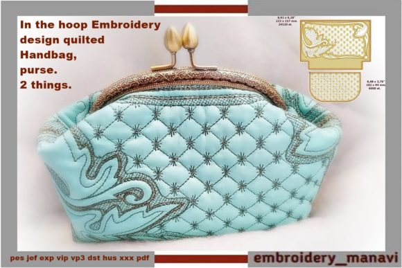 In the Hoop Embroidery Quilt Bag Purse