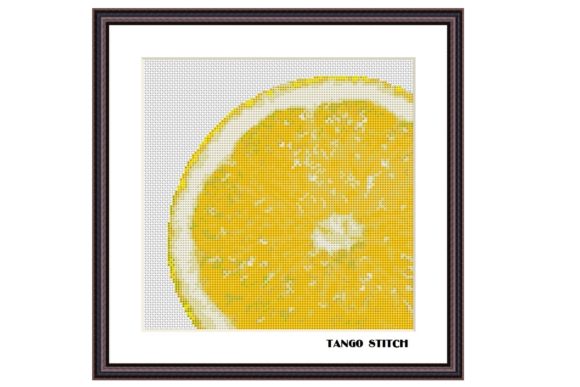 Lemon Slice Cross Stitch Hand Embroidery