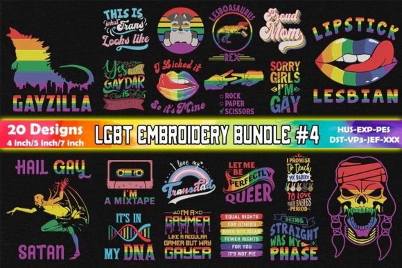 LGBTQ Embroidery Bundle 4