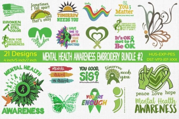 Mental Health Awareness Embroidery 2