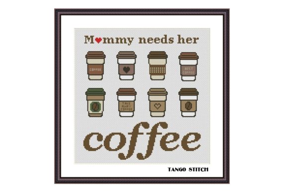 Mommy Needs Her Coffee Funny Embroidery