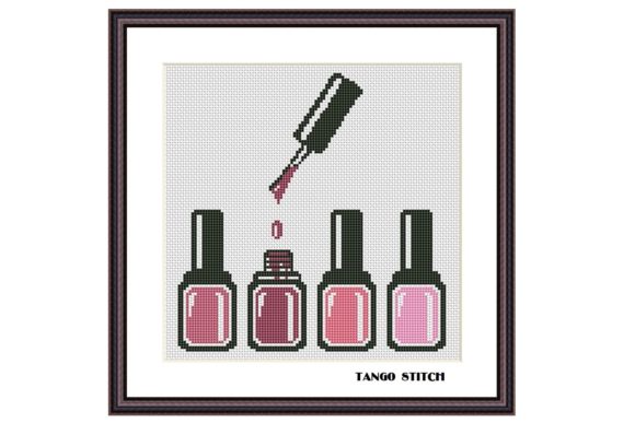 Pink Nail Polish Set Fashion Embroidery