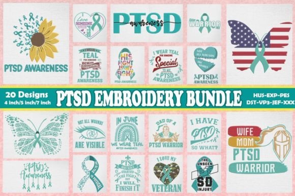 PTSD Awareness Embroidery Bundle