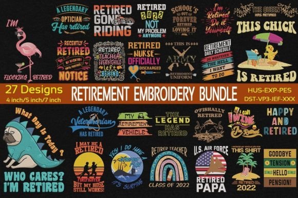 Retirement Embroidery Bundle