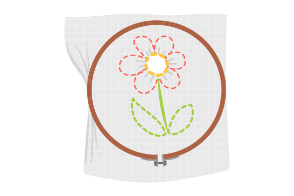 Stitched Flower on Hoop