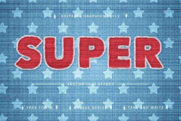 Super Embroidery Editable Text Effect