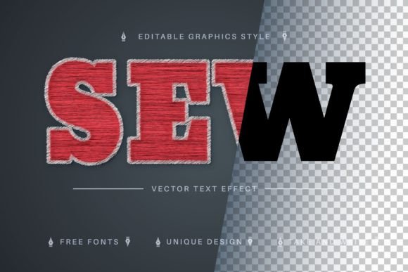 Thread Embroidery Editable Text Effect