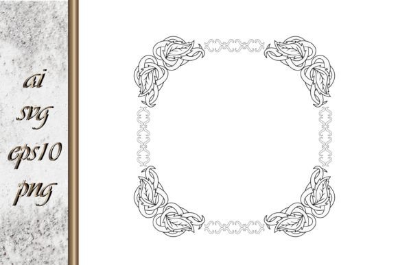 Vintage Frame Sketch Border Embroidery